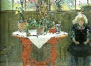 Carl Larsson kaktus-lisbeth i ateljen oil painting on canvas